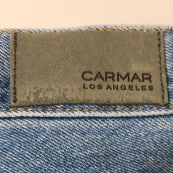 Carmar Beatrice Rhinestone Zipper Distressed Mini Skirt Size 26 - Picture 8 of 12